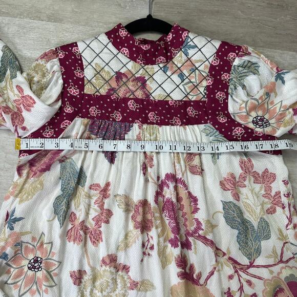 Anthropologie Let Me Be Quilted Floral Blouse size xs - Picture 8 of 10